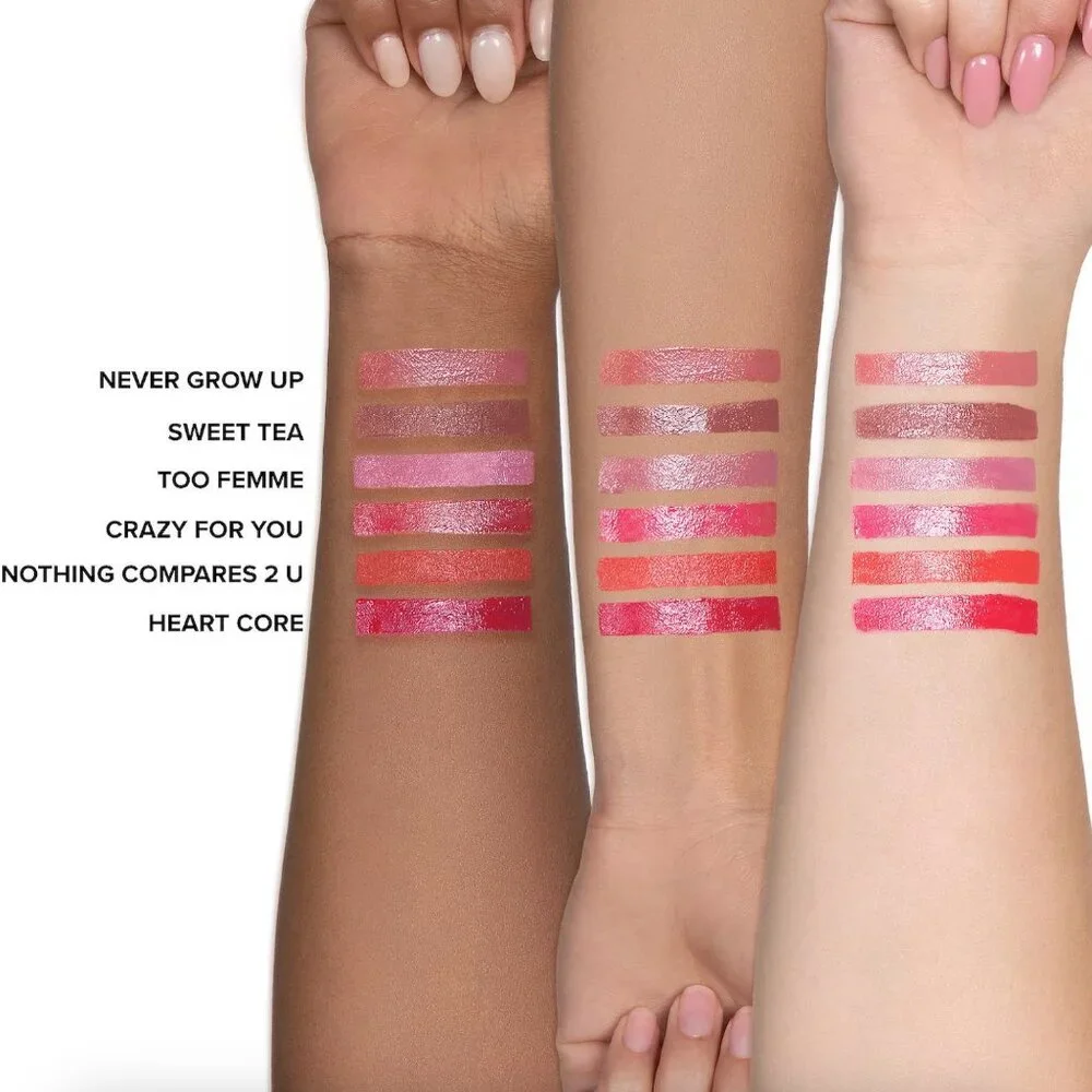 Too Faced Too Femme Heart Core Lipstick Cherry Red Gloss Discontinued